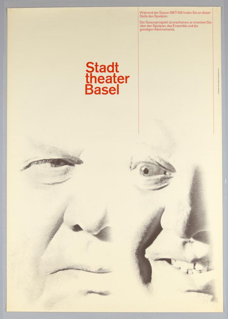1967/68 Stadttheater Basel [Poster for the 1967-68 season of the City Theater, Basel]