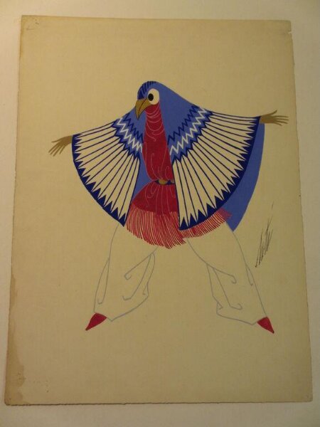 Design for the costume on the ballet sequence <i>An Aztec Offering</i>