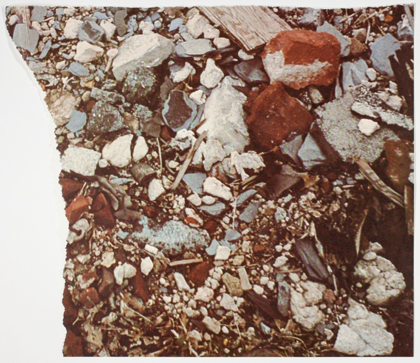 Torn photograph from the second stop (rubble). Second mountain of 6 stops on a section