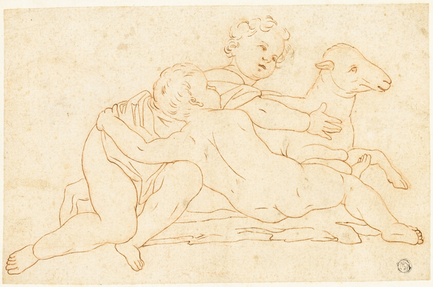 Two Putti with Lamb
