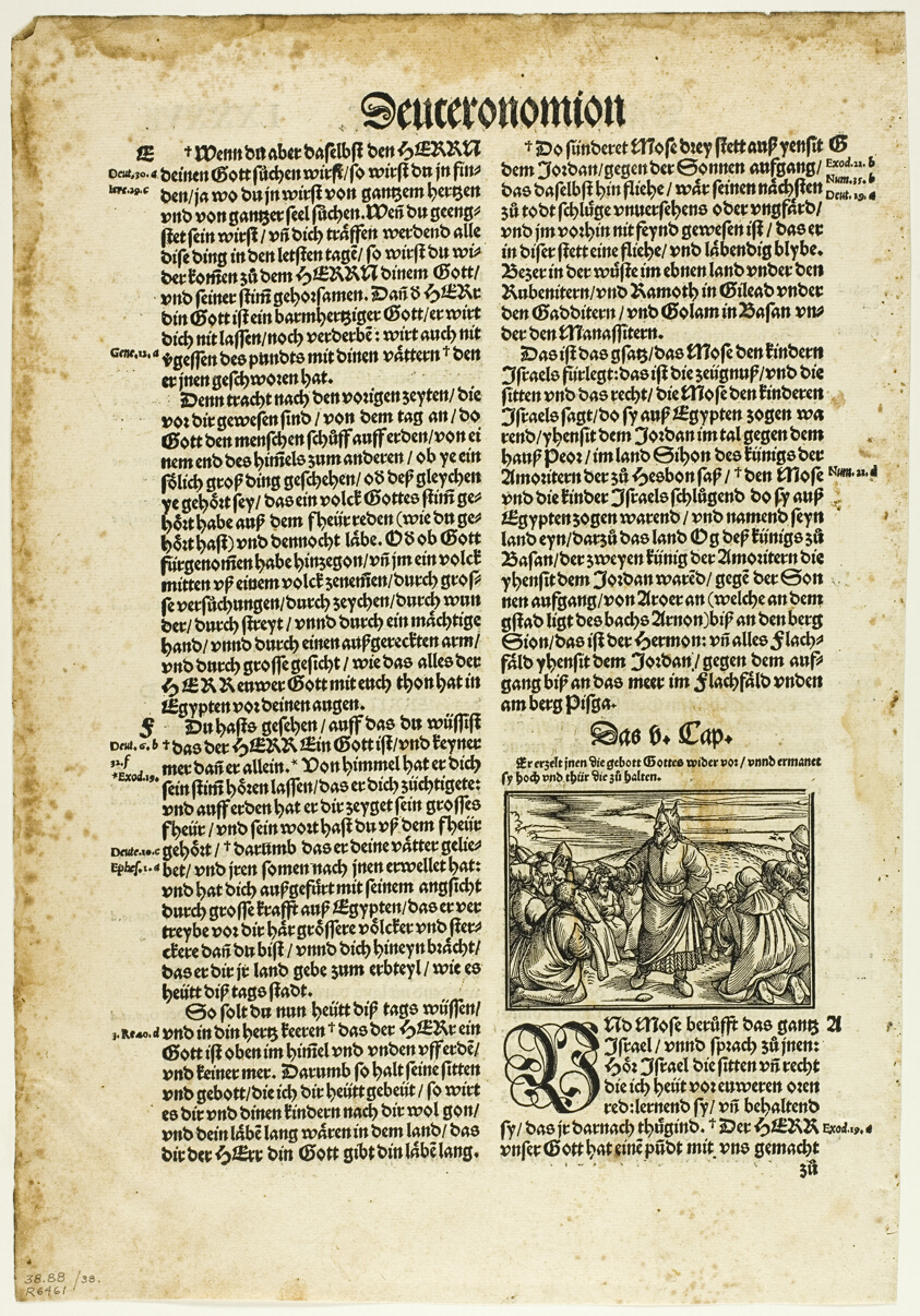 Illustration from a German Bible, plate 38 from Woodcuts from Books of the XVI Century