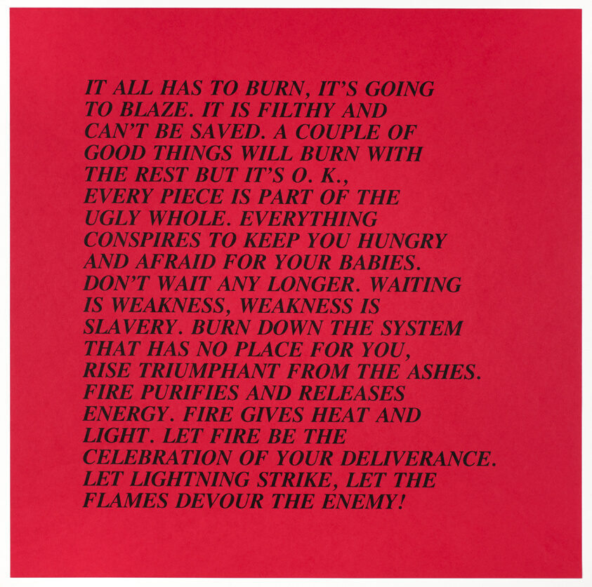 Untitled (It All Has to Burn...), from Inflammatory Essays