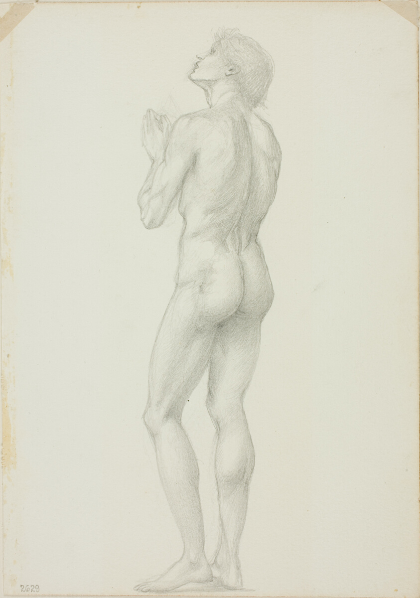 Standing Male Nude with Hands Clasped in Prayer